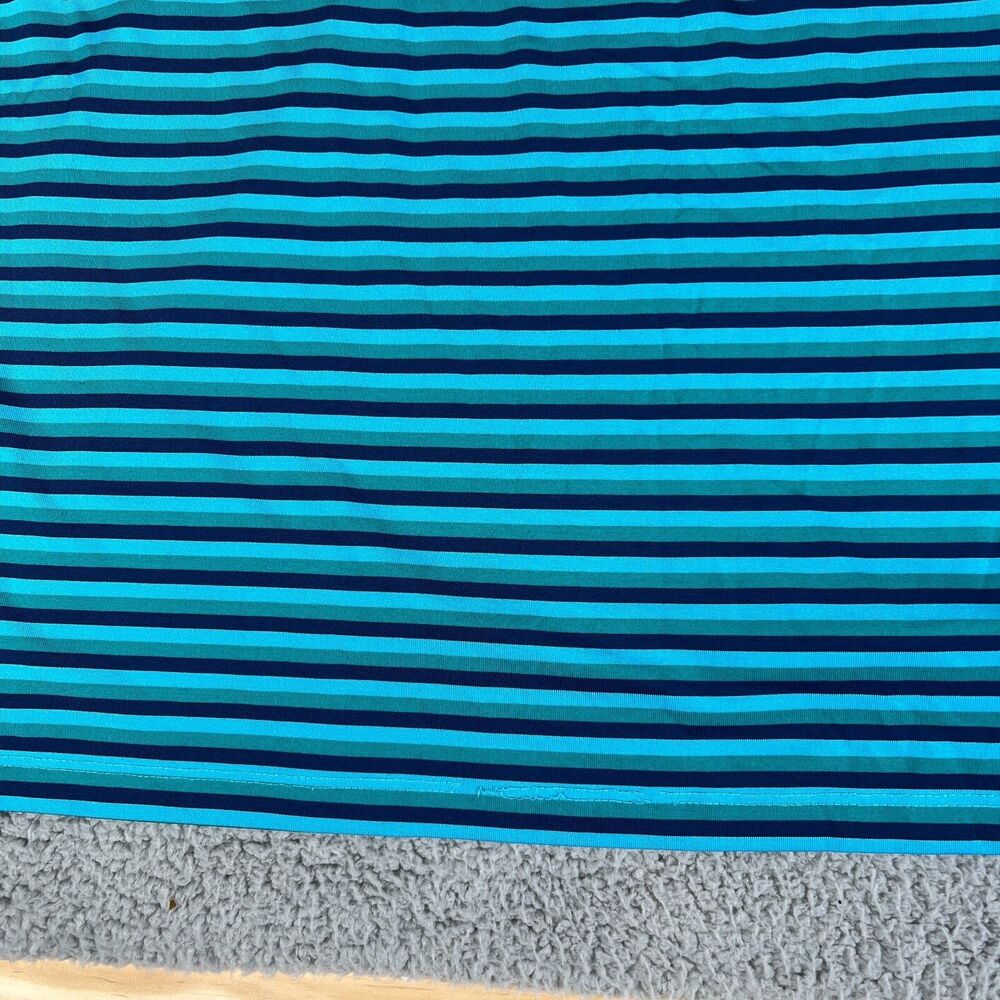 GREYSON Golf Polo XL Blue Green Black Stripe Performance B on Sleeve Wolf Logo - Picture 2 of 11